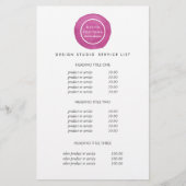 Vrouwelijke logo heet roze | Prijzen en services Flyer (Voorkant)