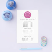 Vrouwelijke logo heet roze | Prijzen en services Flyer (Enkel)