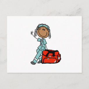 Vrouwelijke longverpleegkundige of EMT Briefkaart