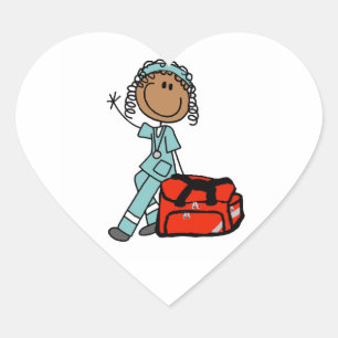 Vrouwelijke longverpleegkundige of EMT Hart Sticker