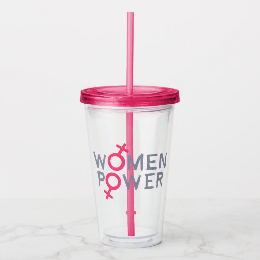 Vrouwelijke macht acryl drinkbeker (Voorkant)