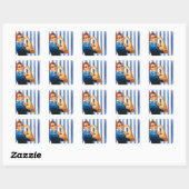 Vrouwelijke macht vierkante sticker (Vel)