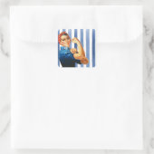 Vrouwelijke macht vierkante sticker (Tas)