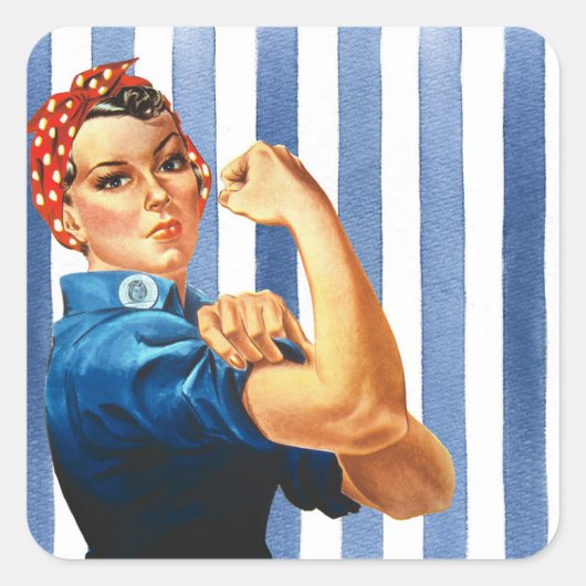 Vrouwelijke macht vierkante sticker (Voorkant)