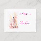 Vrouwelijke make-up borstel minimalistische make-u visitekaartje (Voorkant)