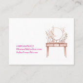 Vrouwelijke make-up borstel minimalistische make-u visitekaartje (Achterkant)