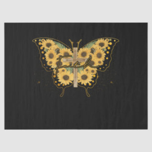  vrouwelijke Mannen Faith Cross Sunflower Butterfl Tissuepapier