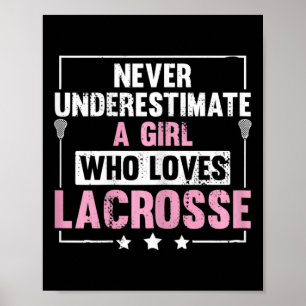 Vrouwelijke meisje dat graag lacrosse-stick lax sp poster