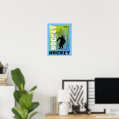 Vrouwelijke meisjes Abstracte Hockey Player (vrouw Poster (Thuiskantoor)