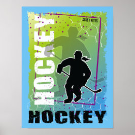 Vrouwelijke meisjes Abstracte Hockey Player (vrouw Poster