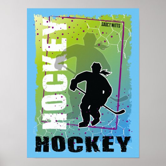 Vrouwelijke meisjes Abstracte Hockey Player (vrouw Poster (Voorkant)