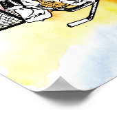 Vrouwelijke meisjes die op Net Hockey Player Water Poster (Hoek)