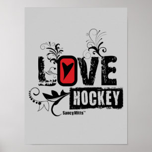 Vrouwelijke meisjes houden van Hockey Swirl Poster