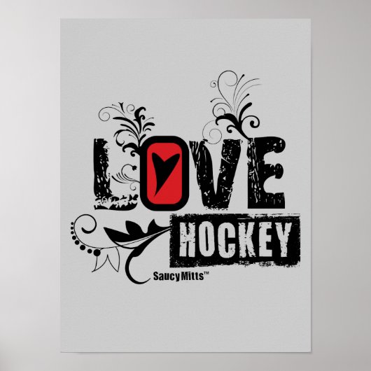 Vrouwelijke meisjes houden van Hockey Swirl Poster (Voorkant)