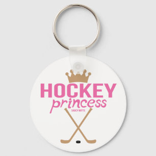 Vrouwelijke meisjes Roze Hockey Princess Sticks Sleutelhanger