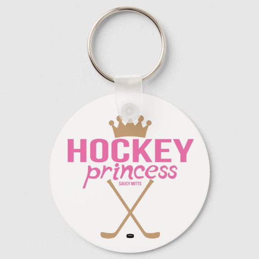 Vrouwelijke meisjes Roze Hockey Princess Sticks Sleutelhanger (Voorkant)