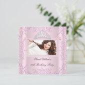 Vrouwelijke meisjes Roze Tiara Foto 2 Kaart (Staand voorkant)