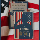 Vrouwelijke Militair Rustieke Militaire Afscheidsf Kaart