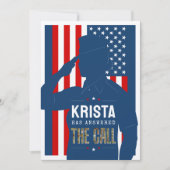 Vrouwelijke Militair Rustieke Militaire Afscheidsf Kaart (Voorkant)