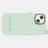 Vrouwelijke Minimalistische Mintgroene Script Aang iPhone Hoesje (Achterkant horizontaal)