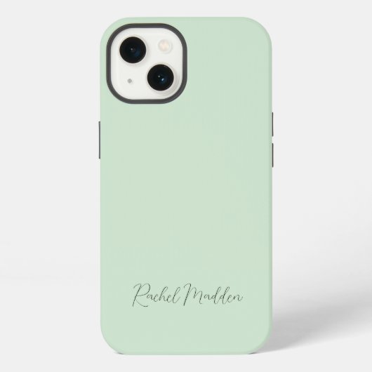 Vrouwelijke Minimalistische Mintgroene Script Aang iPhone Hoesje (Achterkant)