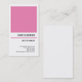 Vrouwelijke Minimalistische Roze Wit Moderne Profe Visitekaartje (Voorkant / Achterkant)