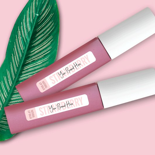 Vrouwelijke Moderne Blush Roze Lipstick Lip Balm T Labels