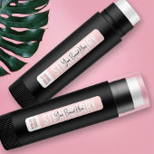Vrouwelijke Moderne Blush Roze Lipstick Lip Balm T Labels
