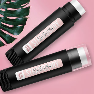 Vrouwelijke Moderne Blush Roze Lipstick Lip Balm T Labels