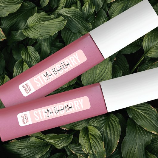 Vrouwelijke Moderne Blush Roze Lipstick Lip Balm T Labels