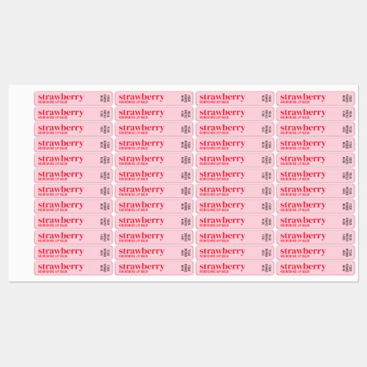 Vrouwelijke Moderne Roze Meisje Make-up Lip Balm T Labels (Vel)