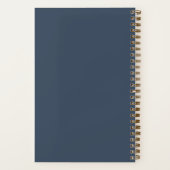 Vrouwelijke Monogram Calligrafie Initialen Navy Go Notitieboek (Achterkant)