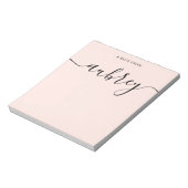 Vrouwelijke Monogram Calligrafie Roze Notitieblok (Linkerzijde)