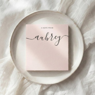 Vrouwelijke Monogram Calligrafie Roze Notitieblok