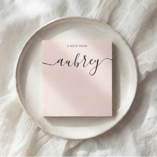 Vrouwelijke Monogram Calligrafie Roze Notitieblok