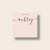 Vrouwelijke Monogram Calligrafie Roze Notitiekaartje