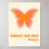 Vrouwelijke Motiverende Prinses Vlinder Poster (Voorkant)