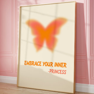 Vrouwelijke Motiverende Prinses Vlinder Poster