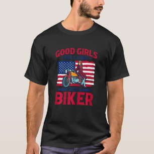 Vrouwelijke motorfietsen Grafisch Amerika T-shirt