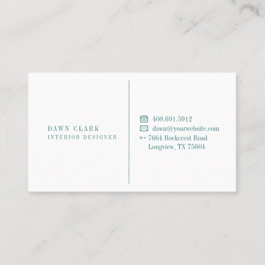 Vrouwelijke Munt Groen Goud Willow Tree Leaf Patte Visitekaartje (Achterkant)