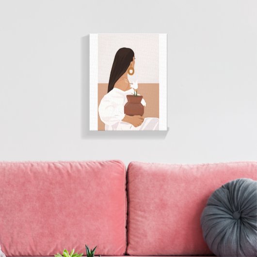 Vrouwelijke muurkunst belichaamt vrouwen en hun sc canvas afdruk (Insitu (Woonkamer))