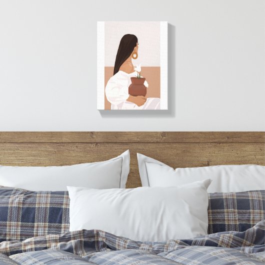 Vrouwelijke muurkunst belichaamt vrouwen en hun sc canvas afdruk (Insitu (Slaapkamer))