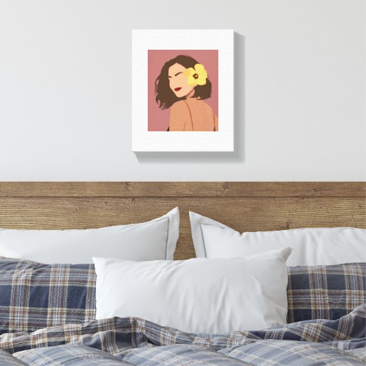 Vrouwelijke muurkunst toont de schoonheid van vrou canvas afdruk (Insitu (Slaapkamer))