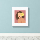 Vrouwelijke muurkunst toont de schoonheid van vrou canvas afdruk (Insitu (Houten vloer))