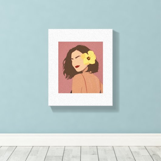 Vrouwelijke muurkunst toont de schoonheid van vrou canvas afdruk (Insitu (Houten vloer))