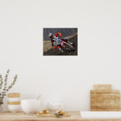 Vrouwelijke MX-coureur in de modder Poster (Keuken)