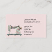  Vrouwelijke Naaimachine Handgemaakte Crafter Visitekaartje (Achterkant)