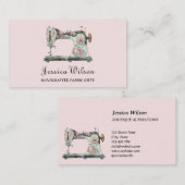  Vrouwelijke Naaimachine Handgemaakte Crafter Visitekaartje (Voorkant / Achterkant)