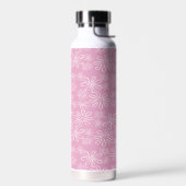 Vrouwelijke naam Pink Blush Flower Doodle Pattern Waterfles (Links)
