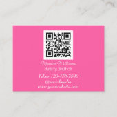 Vrouwelijke Nail Art QR Code Scannable Neon Roze Visitekaartje (Voorkant)